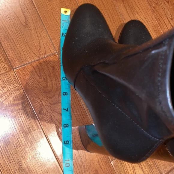 Aldo matte Black Round toe leopard print platform ankle boots - Picture 9 of 17